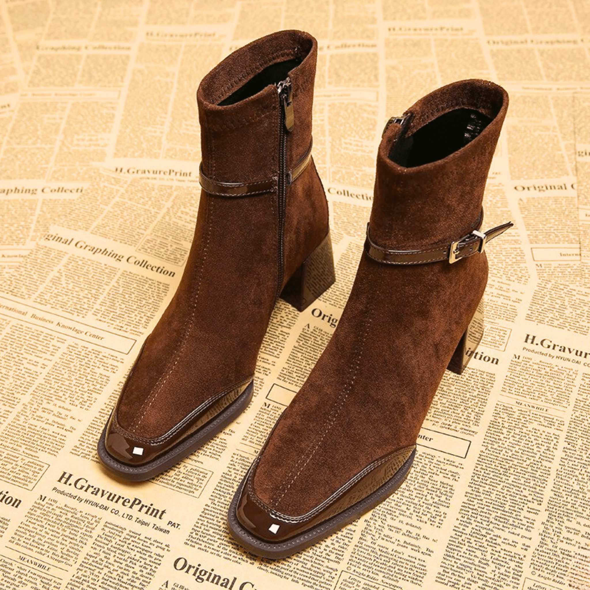Women’s Ankle Boots | Block Heel Dress Shoes - Luxyecs