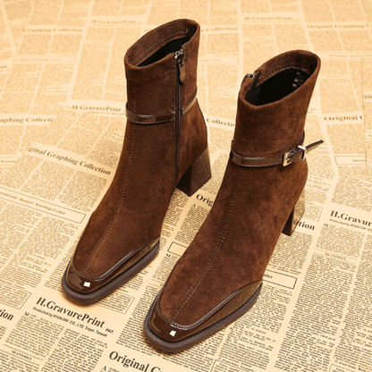 Women’s Ankle Boots | Block Heel Dress Shoes - Luxyecs