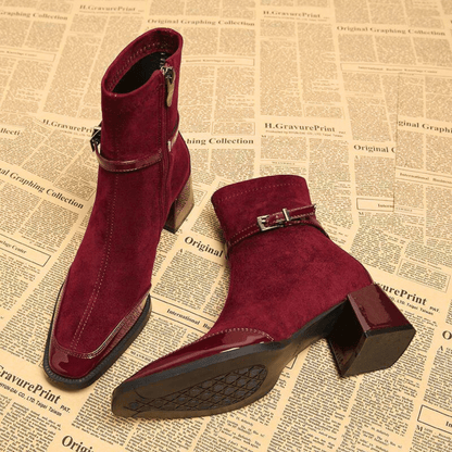 Women’s Ankle Boots | Block Heel Dress Shoes - Luxyecs