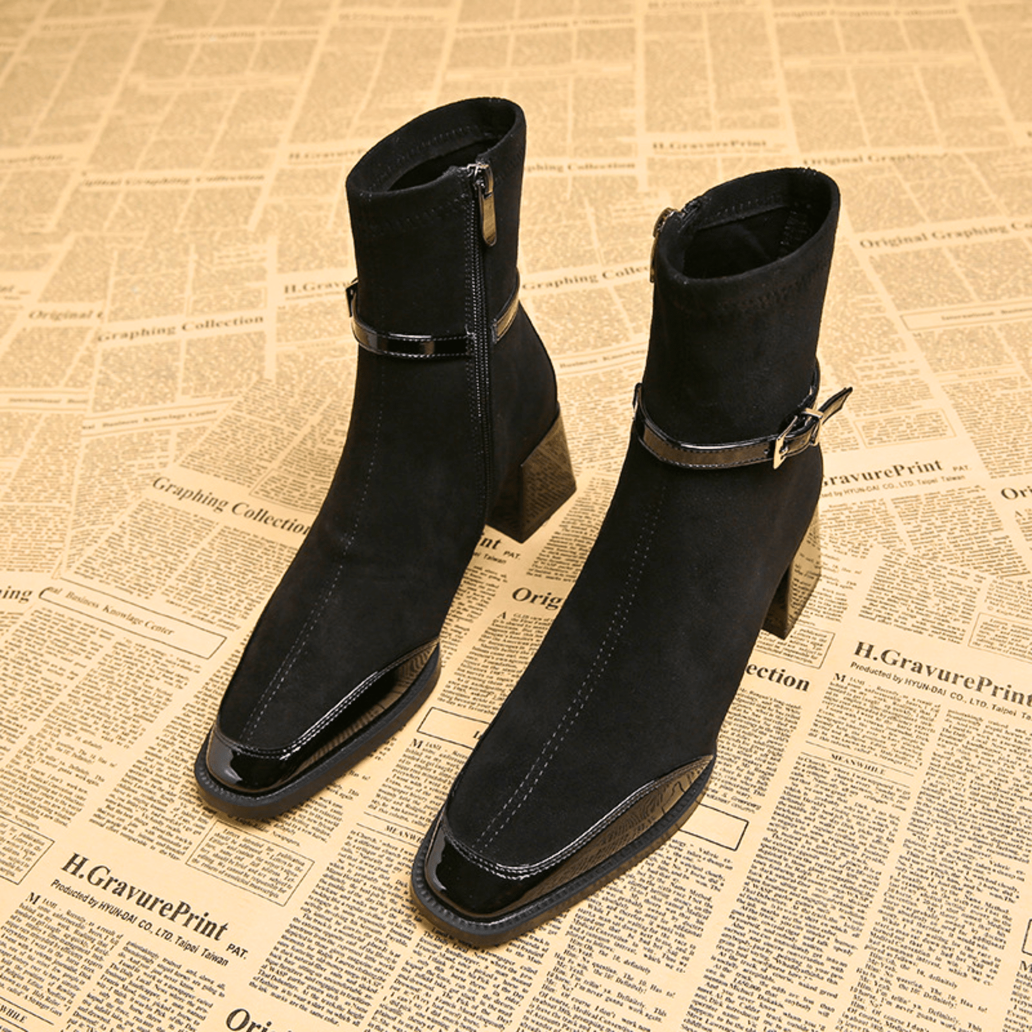 Women’s Ankle Boots | Block Heel Dress Shoes - Luxyecs