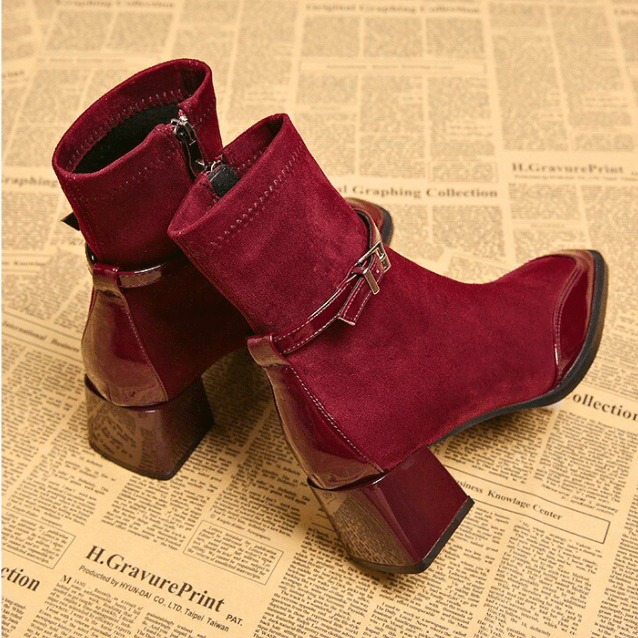 Women’s Ankle Boots | Block Heel Dress Shoes - Luxyecs