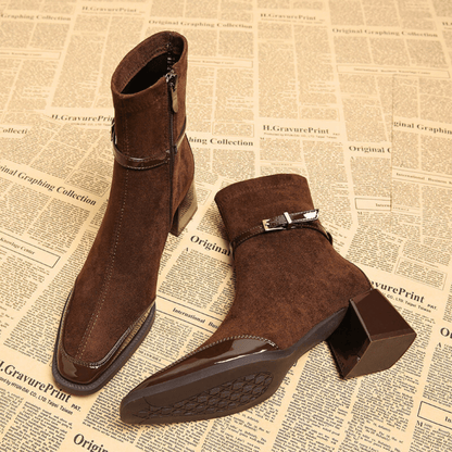 Women’s Ankle Boots | Block Heel Dress Shoes - Luxyecs