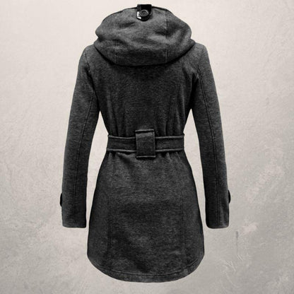 Women’s Belted Coat | Classic Hooded Jacket - Luxyecs