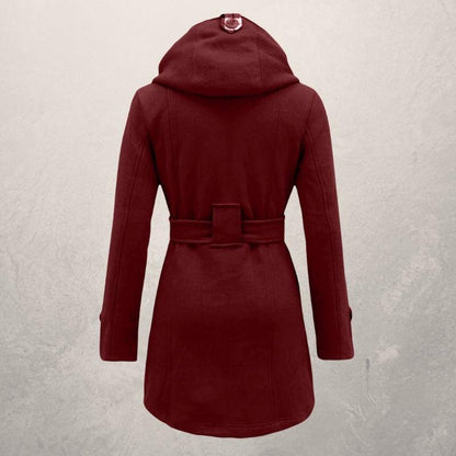 Women’s Belted Coat | Classic Hooded Jacket - Luxyecs