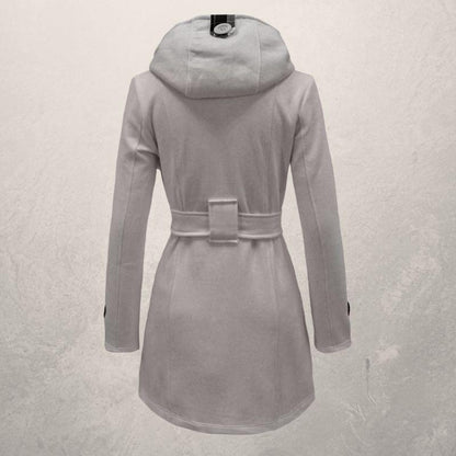 Women’s Belted Coat | Classic Hooded Jacket - Luxyecs