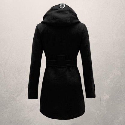 Women’s Belted Coat | Classic Hooded Jacket - Luxyecs