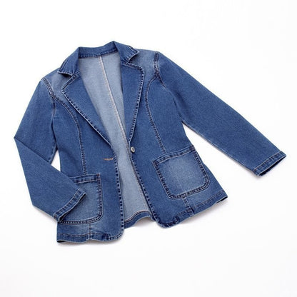 Women’s Casual Denim Coat | Relaxed Open - Front Design - Luxyecs