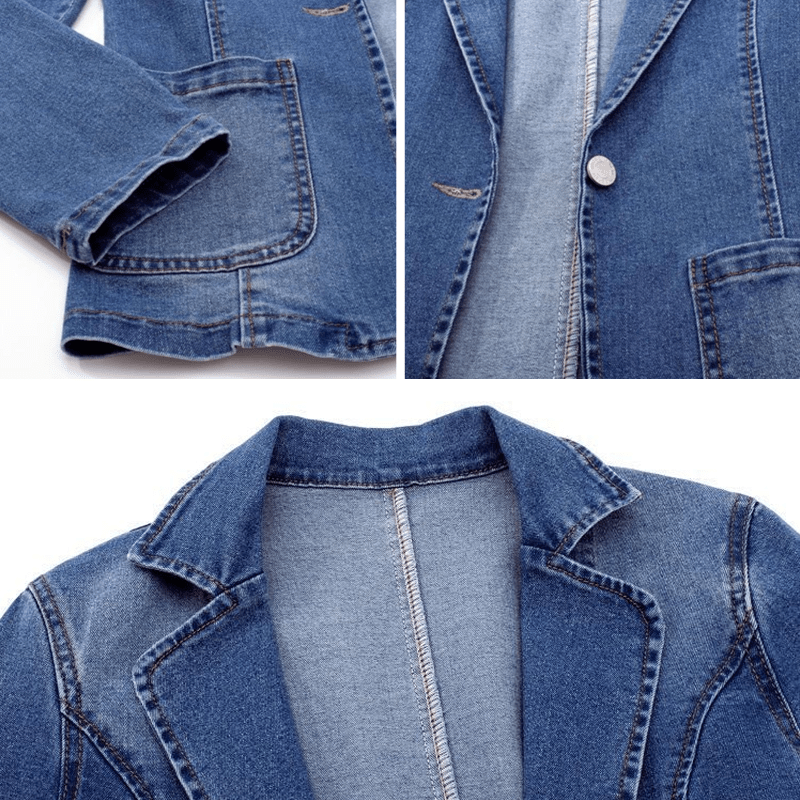 Women’s Casual Denim Coat | Relaxed Open - Front Design - Luxyecs