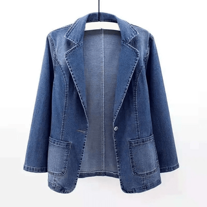 Women’s Casual Denim Coat | Relaxed Open - Front Design - Luxyecs