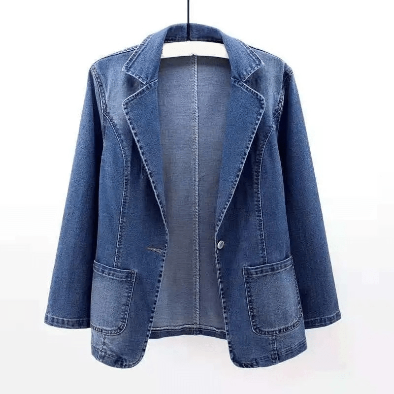 Women’s Casual Denim Coat | Relaxed Open - Front Design - Luxyecs