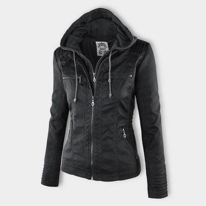 Women’s Casual Jacket | Hooded Zip Front - Luxyecs