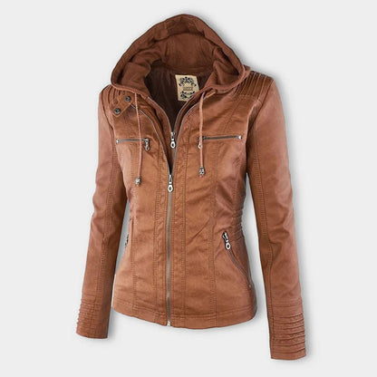 Women’s Casual Jacket | Hooded Zip Front - Luxyecs