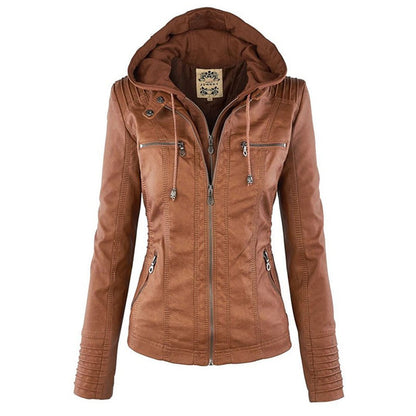 Women’s Casual Jacket | Hooded Zip Front - Luxyecs