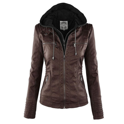 Women’s Casual Jacket | Hooded Zip Front - Luxyecs