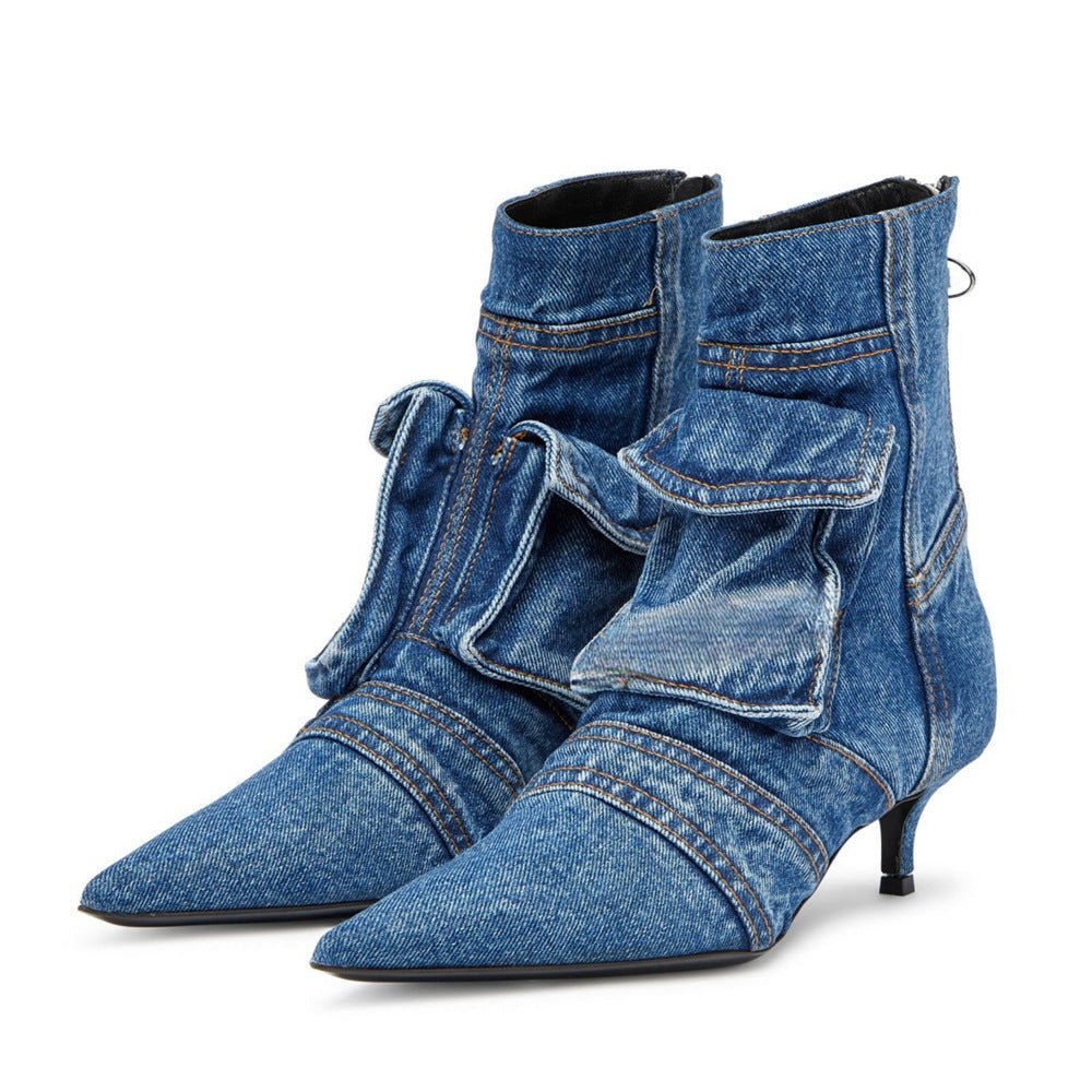 Women’s Heeled Boots | Pointed Toe Ankle Boots - Luxyecs