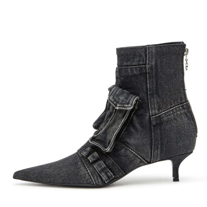 Women’s Heeled Boots | Pointed Toe Ankle Boots - Luxyecs