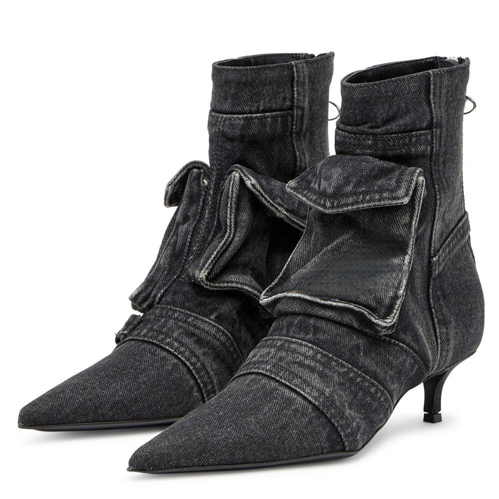 Women’s Heeled Boots | Pointed Toe Ankle Boots - Luxyecs