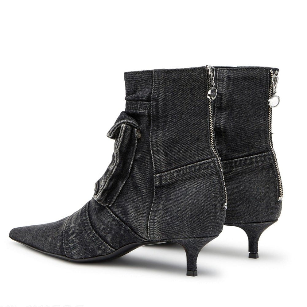 Women’s Heeled Boots | Pointed Toe Ankle Boots - Luxyecs