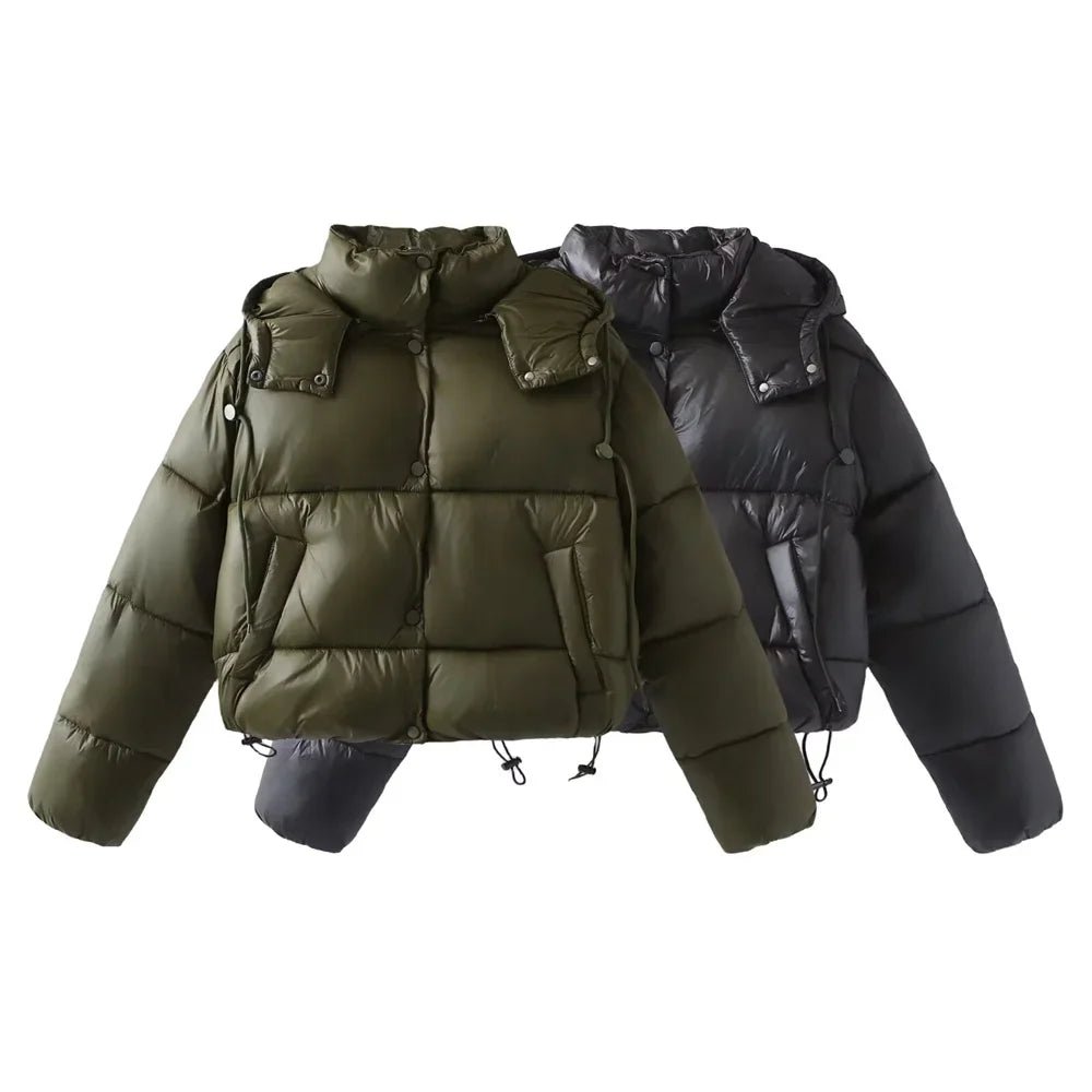 Women’s Puffer Jacket | Seasonal Hooded Look - Luxyecs