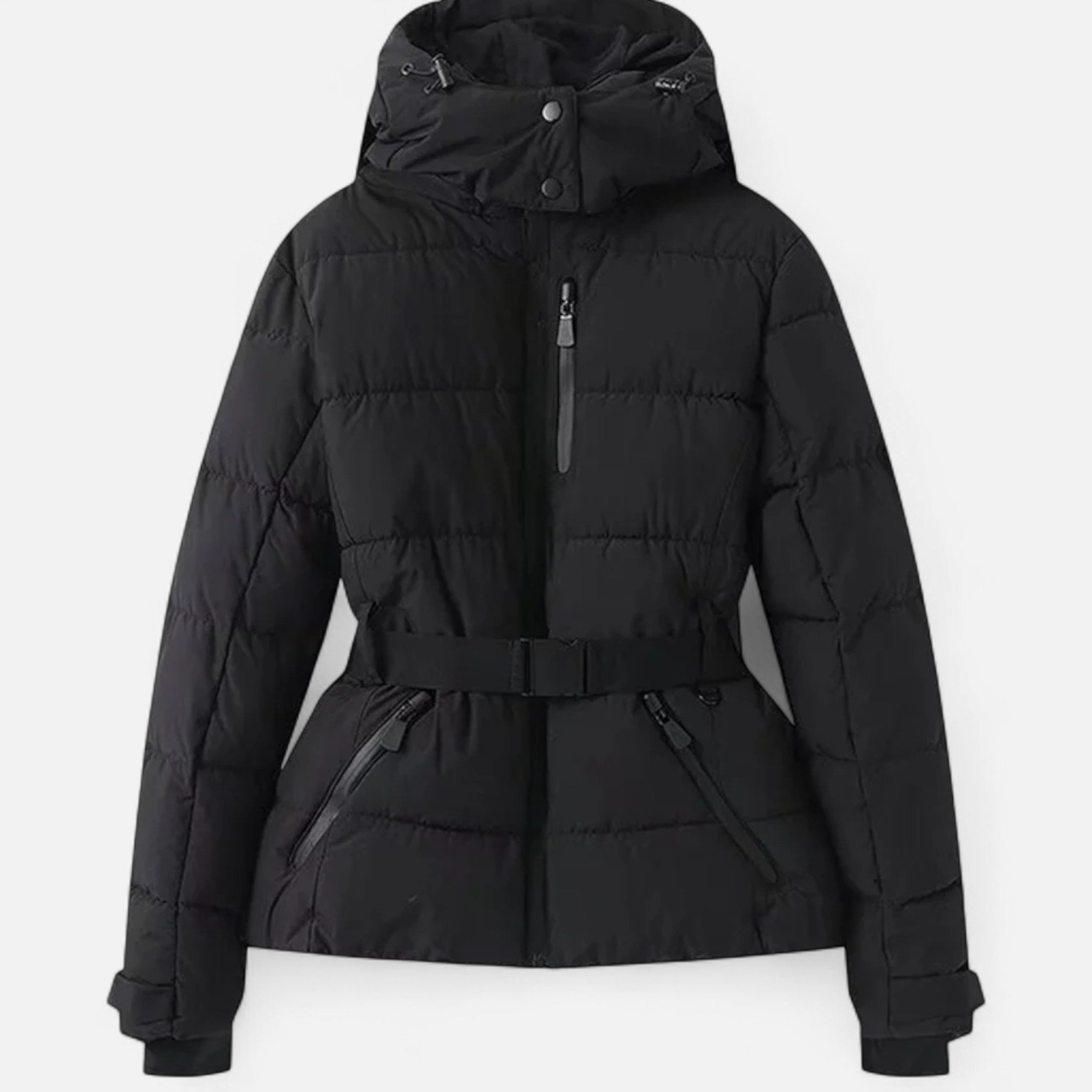 Women’s Puffer Winter Jacket | Belted Warm Design - Luxyecs
