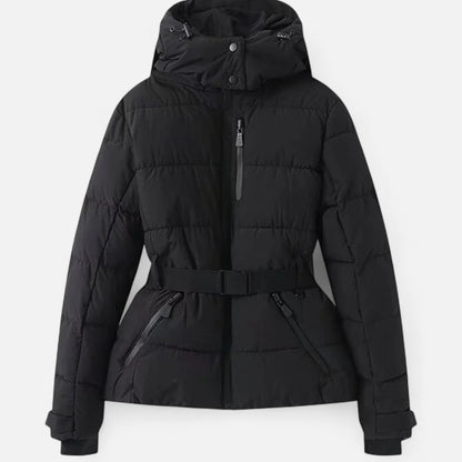 Women’s Puffer Winter Jacket | Belted Warm Design - Luxyecs