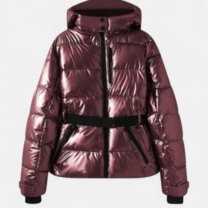 Women’s Puffer Winter Jacket | Belted Warm Design - Luxyecs