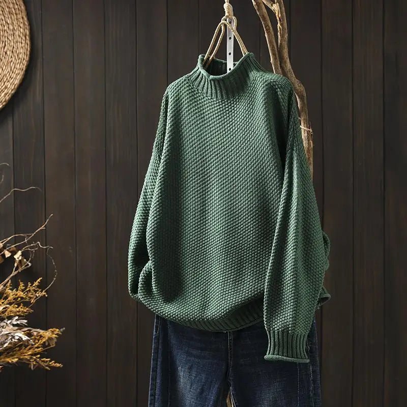 Women’s Pullover | Relaxed Fit Turtleneck Sweater - Luxyecs