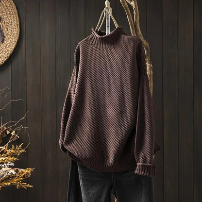 Women’s Pullover | Relaxed Fit Turtleneck Sweater - Luxyecs