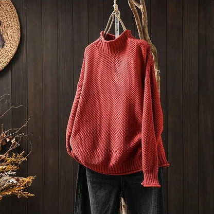 Women’s Pullover | Relaxed Fit Turtleneck Sweater - Luxyecs