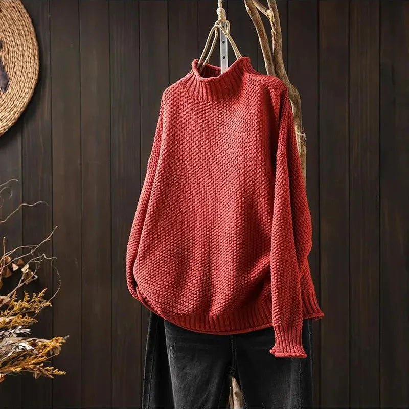 Women’s Pullover | Relaxed Fit Turtleneck Sweater - Luxyecs