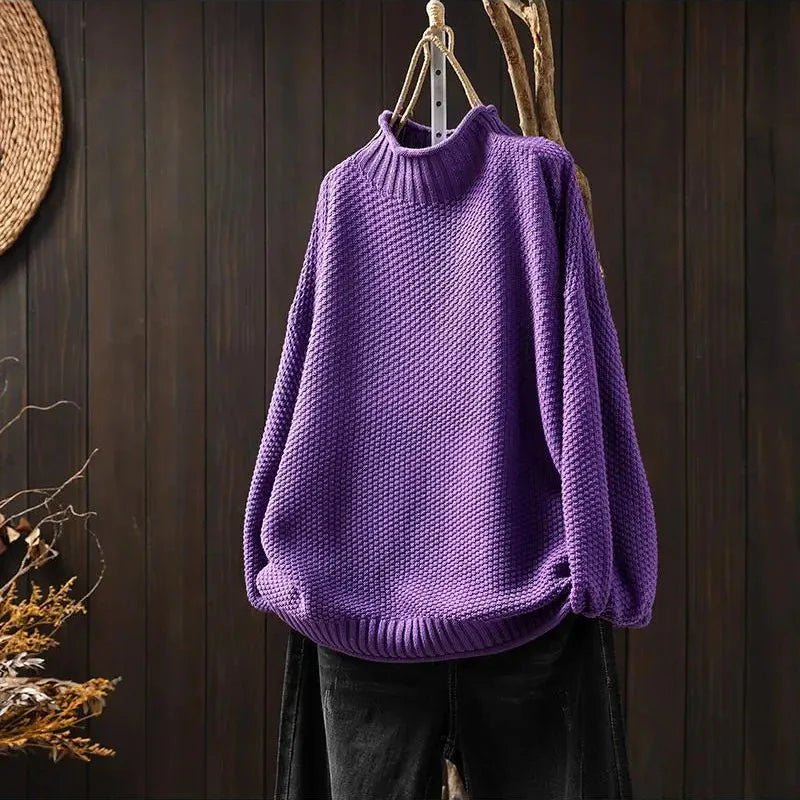 Women’s Pullover | Relaxed Fit Turtleneck Sweater - Luxyecs