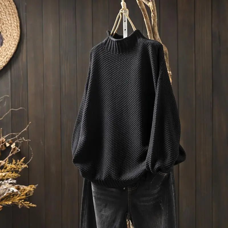 Women’s Pullover | Relaxed Fit Turtleneck Sweater - Luxyecs