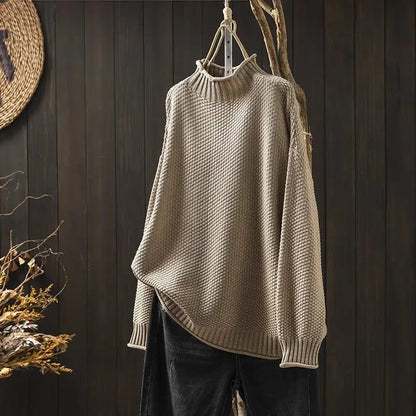 Women’s Pullover | Relaxed Fit Turtleneck Sweater - Luxyecs