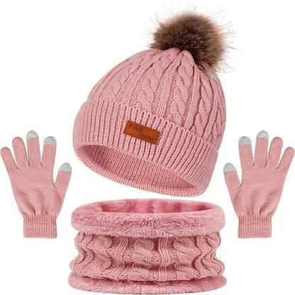 Women’s Winter Accessories Set | Hat Scarf and Gloves - Luxyecs