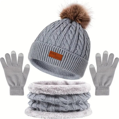 Women’s Winter Accessories Set | Hat Scarf and Gloves - Luxyecs