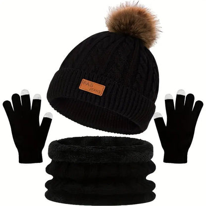 Women’s Winter Accessories Set | Hat Scarf and Gloves - Luxyecs