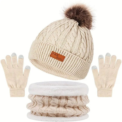 Women’s Winter Accessories Set | Hat Scarf and Gloves - Luxyecs