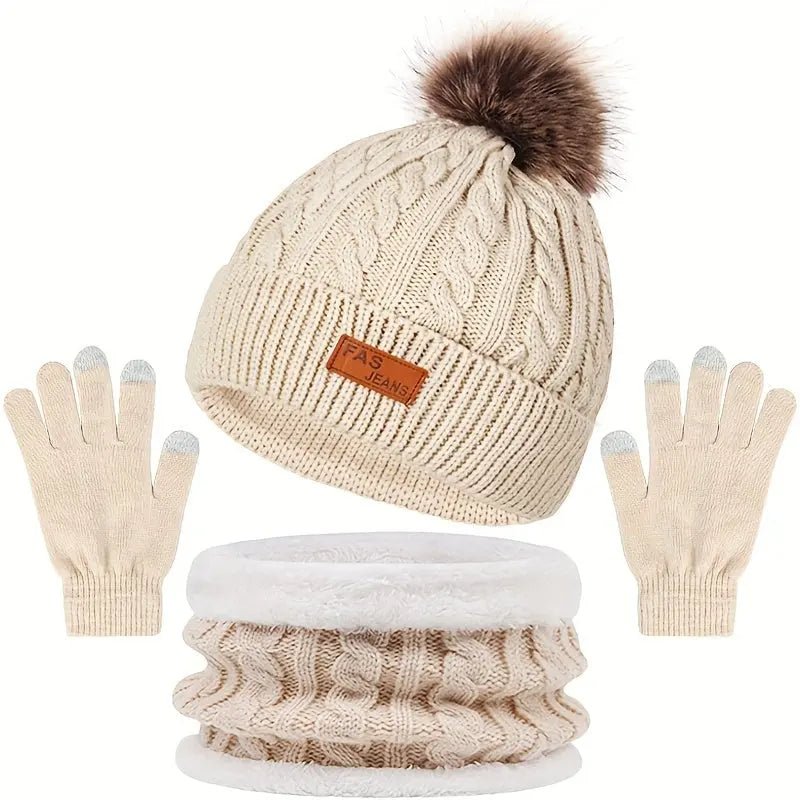 Women’s Winter Accessories Set | Hat Scarf and Gloves - Luxyecs