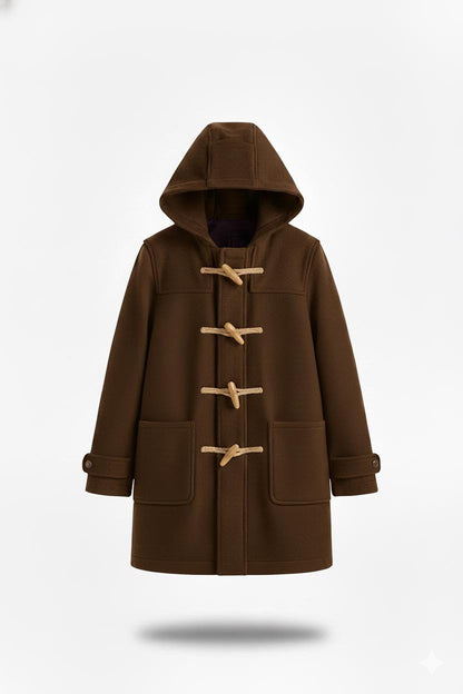 Women’s Winter Coat | Hooded Toggle Button Coat - Luxyecs