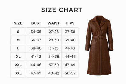 Women’s Winter Coat | Long Belted Outerwear - Luxyecs