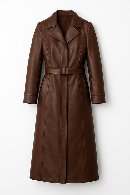 Women’s Winter Coat | Long Belted Outerwear - Luxyecs